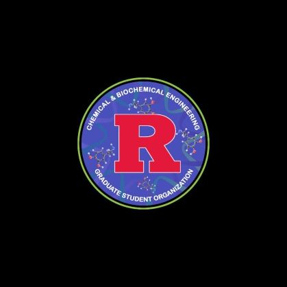 round logo of chemical and biochemical engineering graduate student organization with block R red in center